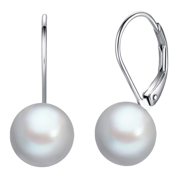 Náušnice so sivou gombíkovou perlou Chakra Pearls Kiek