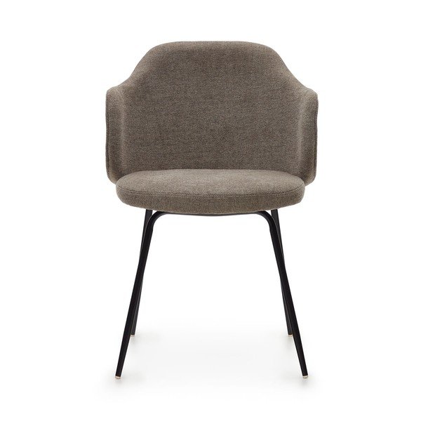 Hnedé čalúnené jedálenské kreslá v súprave 2 ks Yunia – Kave Home-image-3