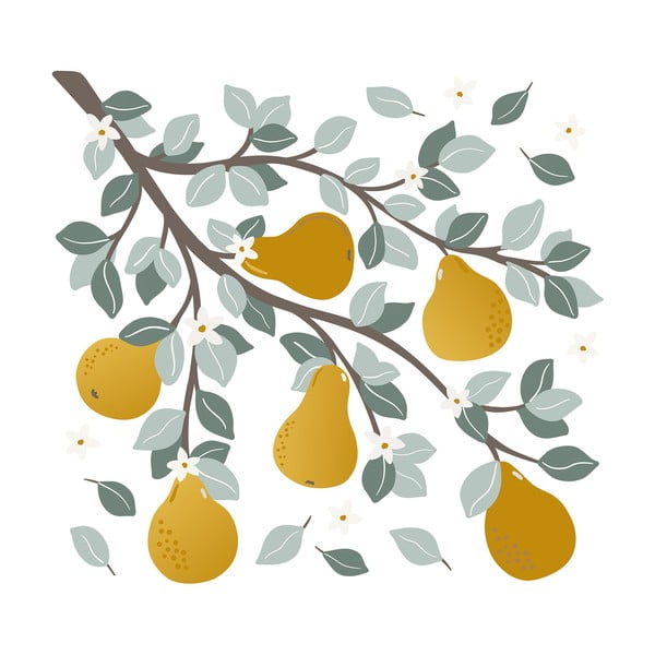 Hárok samolepiek 54x50 cm Pears On A Branch – Lilipinso