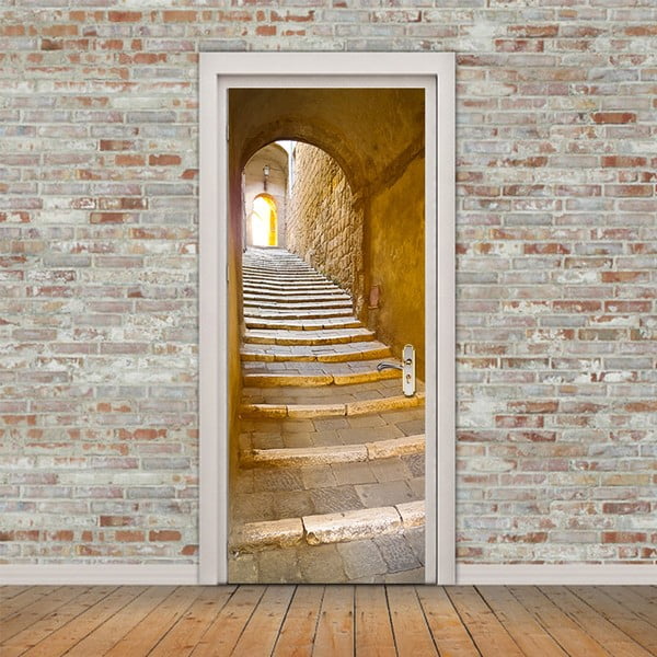 Adhezívna samolepka na dvere Ambiance Stone Steps, 83 x 204 cm