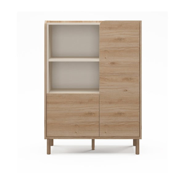 Skrinka v dekore duba v prírodnej farbe 90x125x40 cm Monza – Marckeric