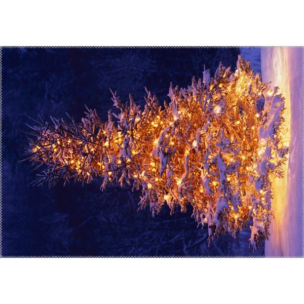 Vianočné obdobie Koberec Vitaus Svieti vonku strom, 50 x 80 cm