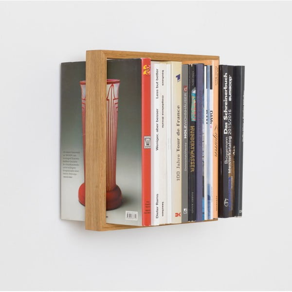 Polica na knihy z dubového dreva das kleine b b7, výška 34 cm-image-1