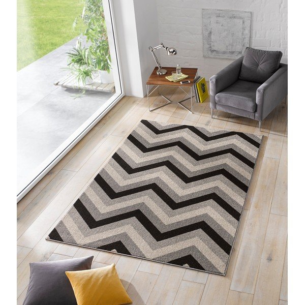 Čierny koberec Chateau Chevron, 120x170 cm-image-1