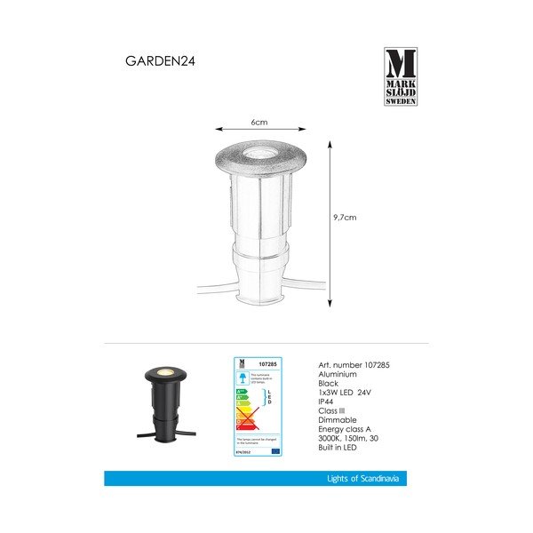 Čierne zápustné svietidlo Markslöjd Garden 24, ø 60 mm-image-2