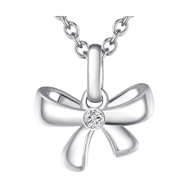 Strieborný náhrdelník s pravým diamantom Tess Diamonds Aurora, dĺžka 40 cm