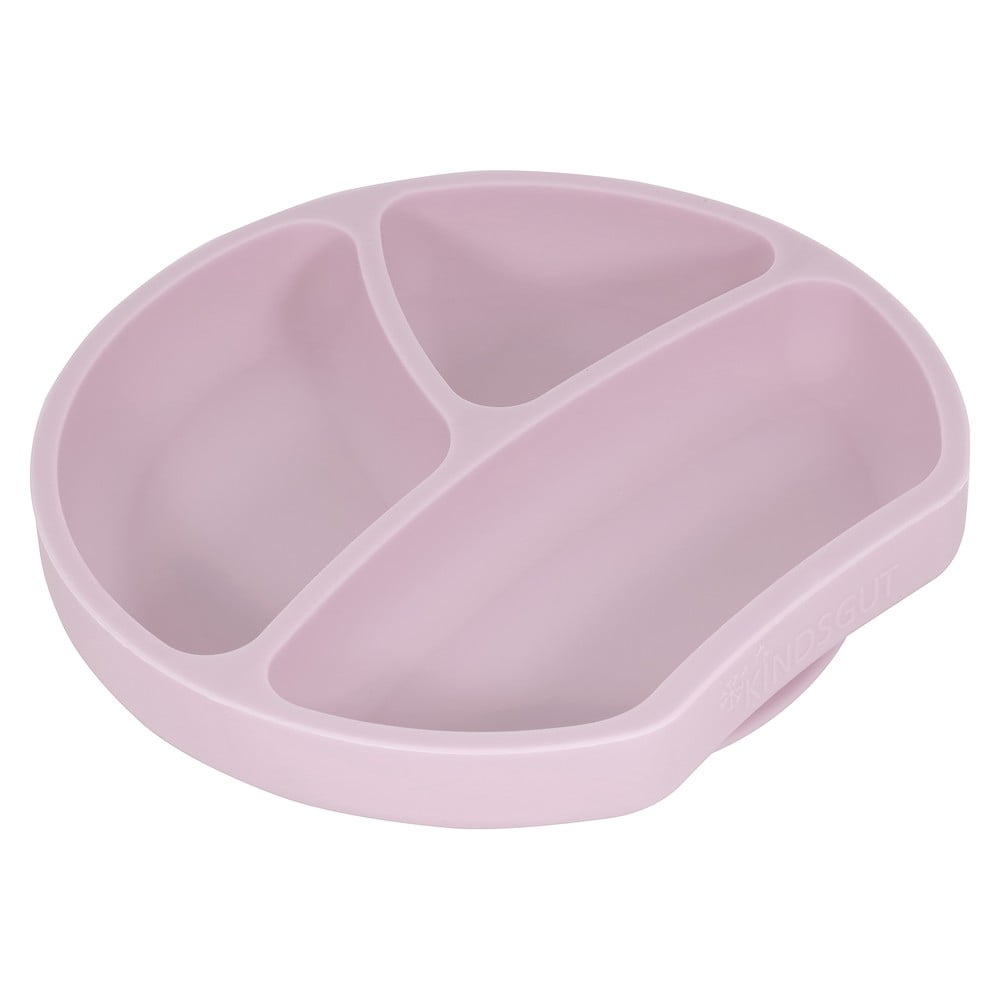 Ružový silikónový detský tanier Kindsgut Plate, ø 20 cm