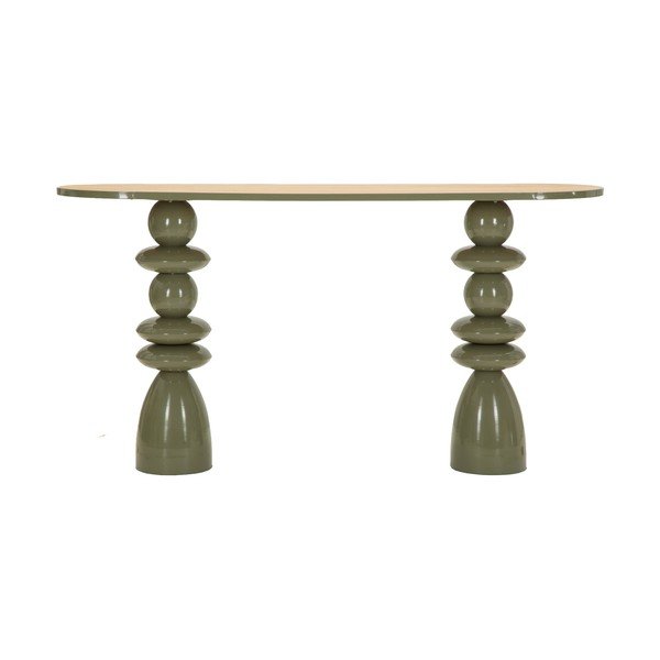 Zelený kovový konzolový stolík 45x150 cm Metal Console – Mauro Ferretti-image-2