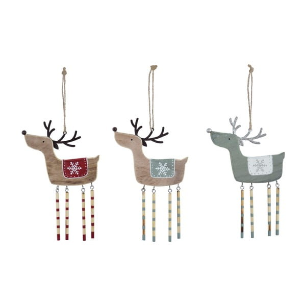 Súprava 3 závesných vianočných dekorácií na stromček Ego Dekor Misto Reindeers