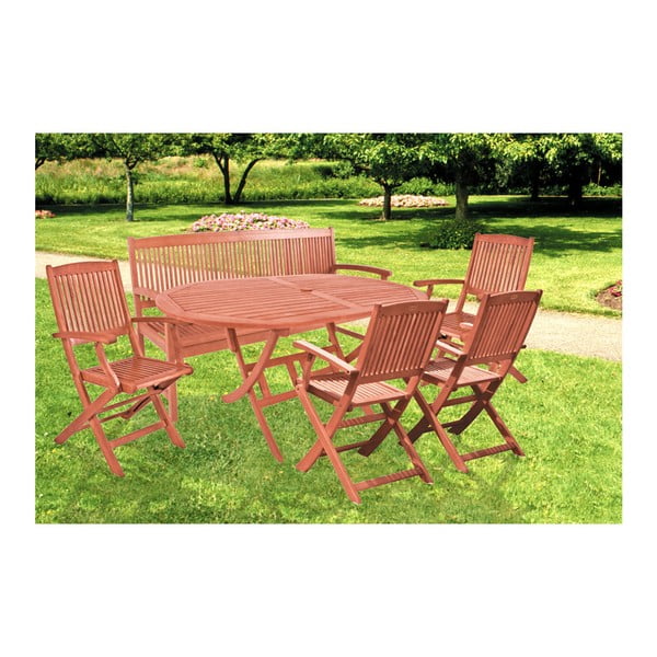 Záhradná trojmiestna lavica z eukalyptového dreva Garden Pleasure Stockholm-image-3