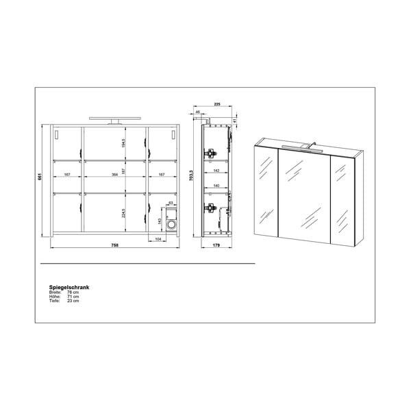 Nástenná skrinka so zrkadlom Germanila Pescara-image-4