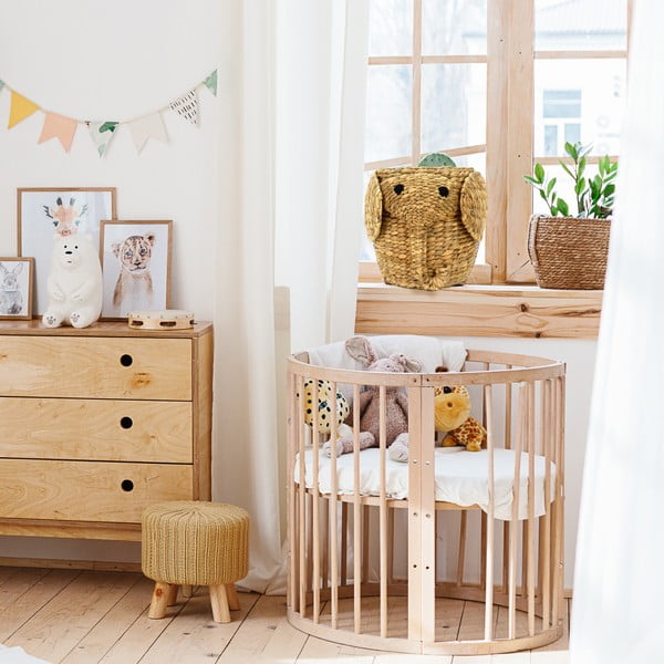 Detský kôš na hračky z vodného hyacintu v prírodnej farbe ø 30x35 cm Elephant – Compactor-image-1