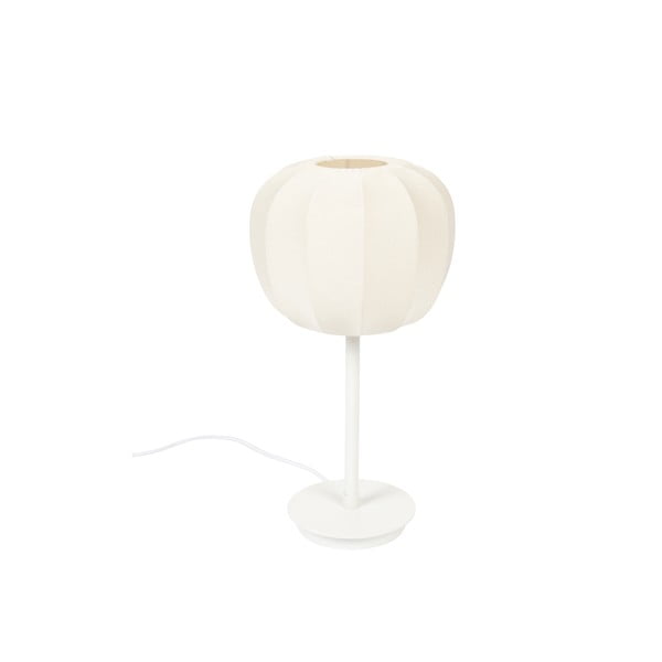 Biela stolová lampa s textilným tienidlom (výška 42 cm) – White Label