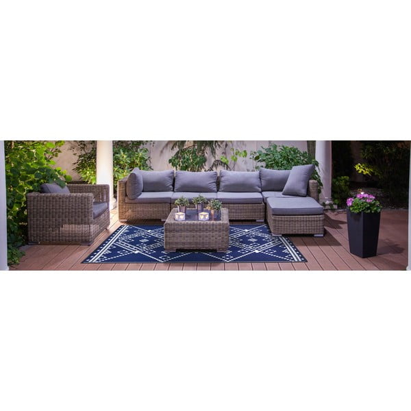 Modro-biely vonkajší koberec Green Decore Amber, 120 x 180 cm-image-1