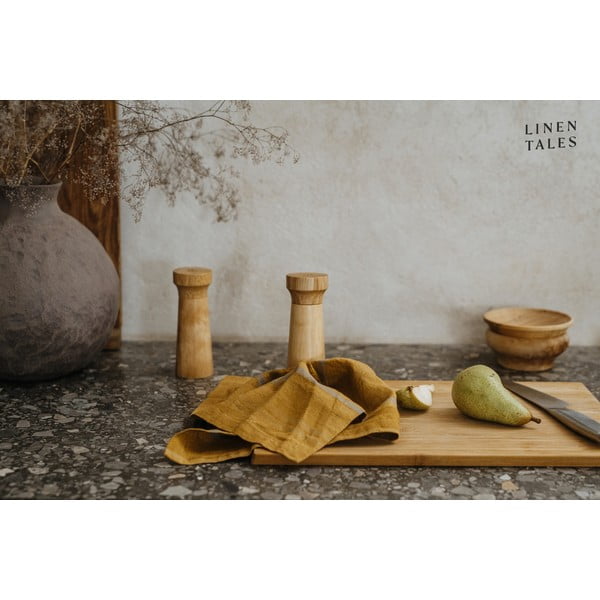 Ľanová utierka 65x65 cm Amber Bronze Stripes – Linen Tales-image-2