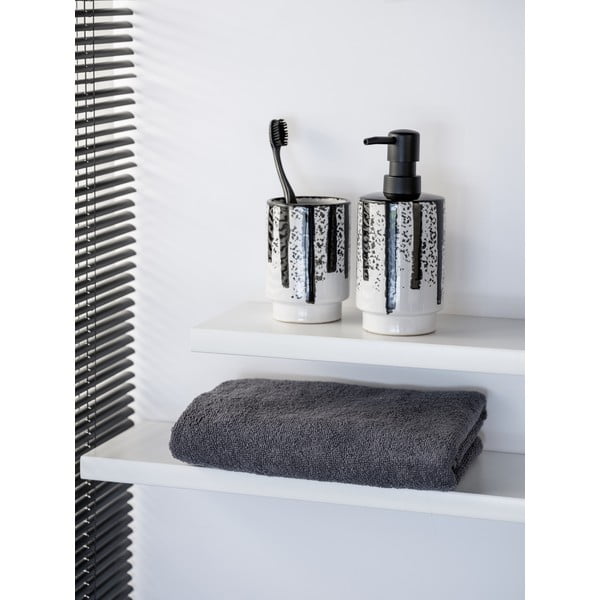 Čierno-biely keramický dávkovač mydla 340 ml Subiza – Wenko-image-2