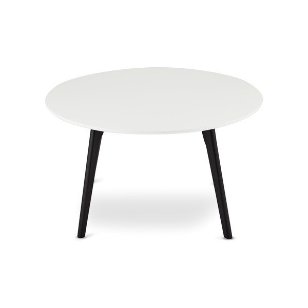 Čierno-biely konferenčný stolík s nohami z dubového dreva Furnhouse Life, Ø 80 cm-image-1