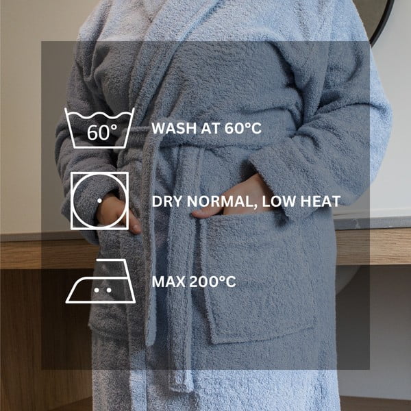 Biely bavlnený župan veľkosť S/M Lindu – Tiseco Home Studio-image-3