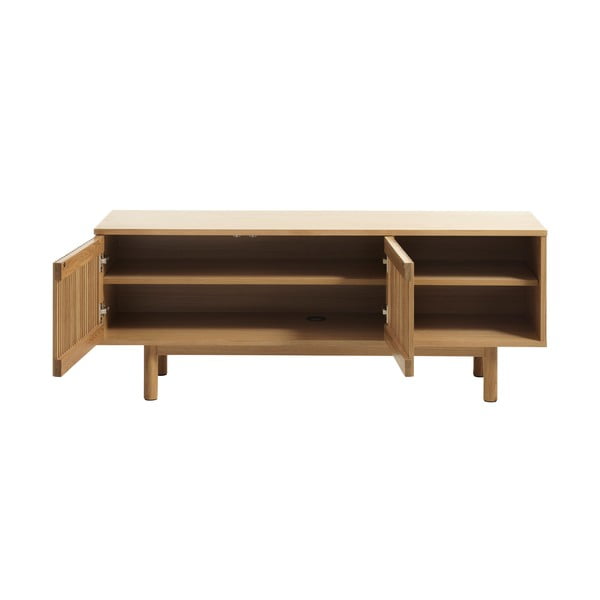 TV stolík v dekore duba v prírodnej farbe 143x55 cm Tiber – Unique Furniture-image-3