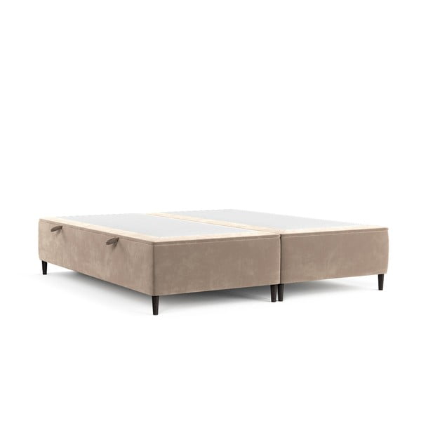 Béžová čalúnená dvojlôžková posteľ s úložným priestorom 140x200 cm Tate – Maison de Rêve