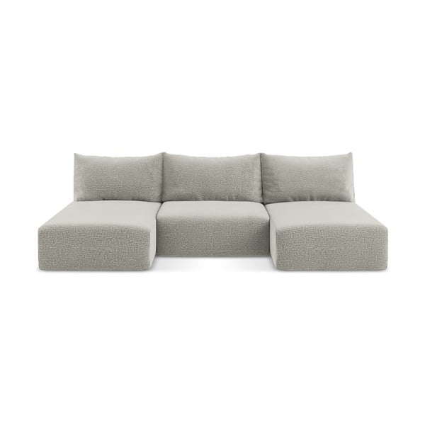 Svetlosivá rozkladacia/s úložným priestorom rohová pohovka Kalena – Makamii