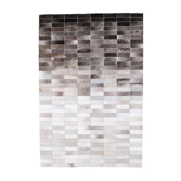 Sivý koberec z hovädzej kože Arctic Fur Patchwork Rug Nordic Day, 180 × 120 cm