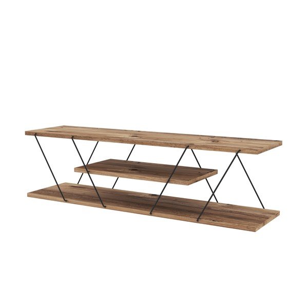 TV stolík v dekore orecha v prírodnej farbe 120x33 cm Canaz – Kalune Design-image-2