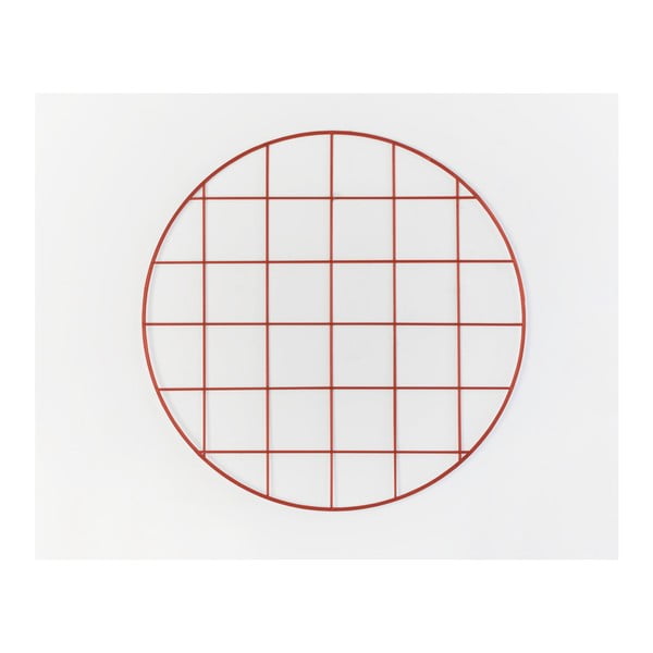 Červená drôtená nástenka Really Nice Things Circle Rojo, ⌀ 59 cm
