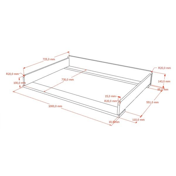 Prebaľovací pult (hĺbka vhodnej komody 55 cm) v dekore orecha v tmavo prírodnej farbe Ilyas – Vipack-image-2