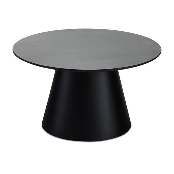 Konferenčný stolík v tmavosivej a čiernej farbe s doskou v dekore mramoru ø 80 cm Tango – Furnhouse