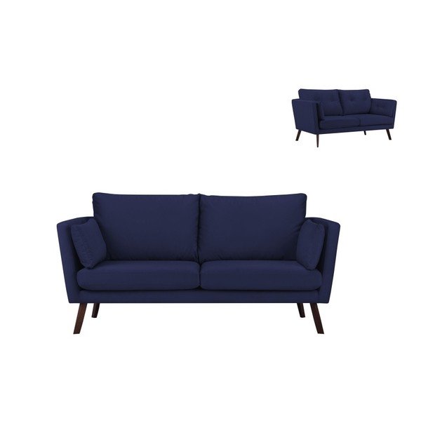 Námornícky modrá trojmiestna pohovka Mazzini Sofas Cotton-image-1