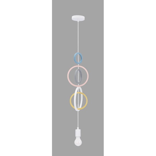 Bielo-ružové detské svietidlo s kovovým tienidlom Single - Candellux Lighting-image-1