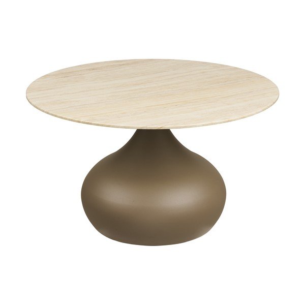 Khaki okrúhly konferenčný stolík so sklenenou doskou ø 70 cm Pienza – House Nordic