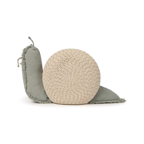 Krémový/šalviovozelený látkový detský kôš na hračky 60x24x30 cm Big Snail – Lorena Canals