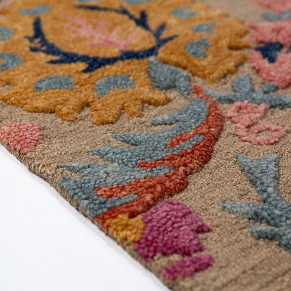 Ručne tkaný vlnený behúň 80x300 cm Amira Floral  – Flair Rugs-image-3