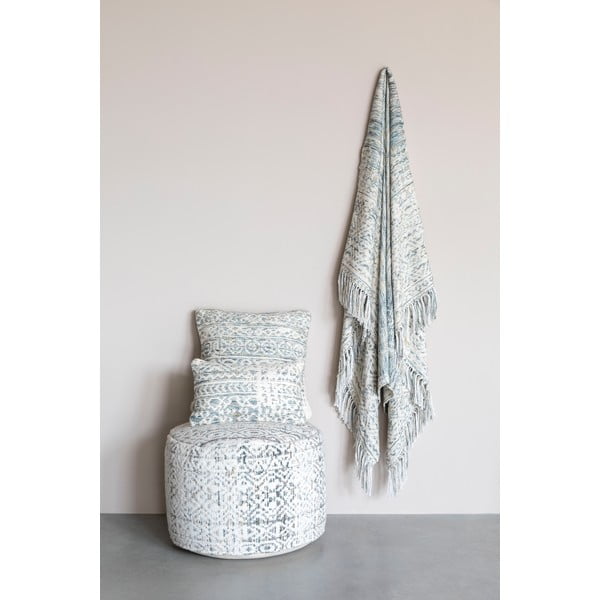 Bavlnený pléd White Label Liv Blue, 130 x 170 cm-image-4