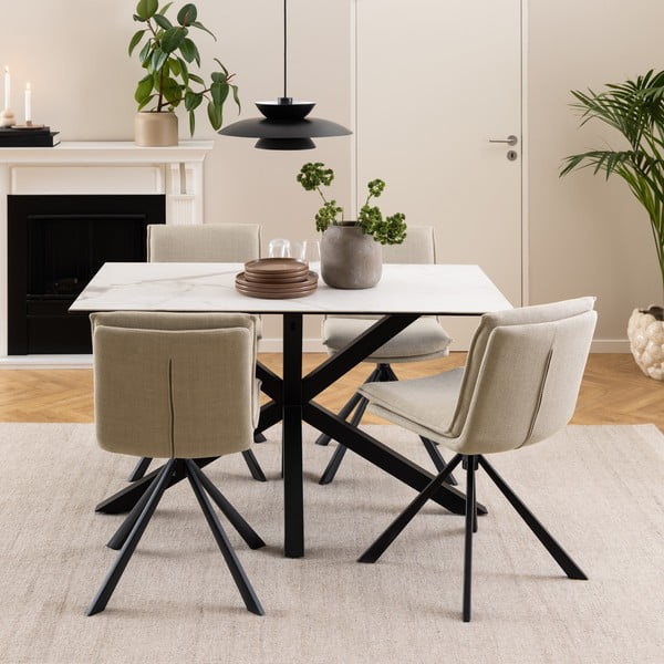 Krémovobiela jedálenská stolička Flynn – Actona-image-1