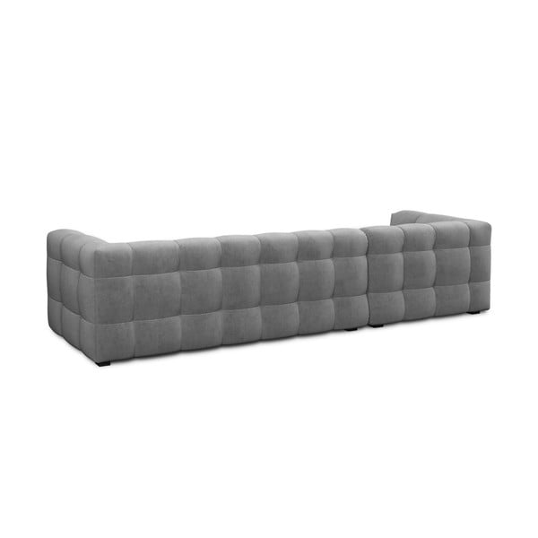 Sivá zamatová rohová pohovka Windsor & Co Sofas Vesta, levý roh-image-4