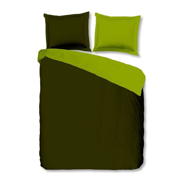 Zelené bavlnené obliečky Muller Textiels Uni Double, 240 × 200 cm