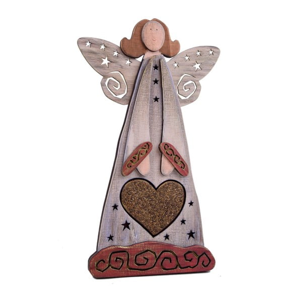 Dekoratívny drevený anjel so srdcom Ego Dekor S