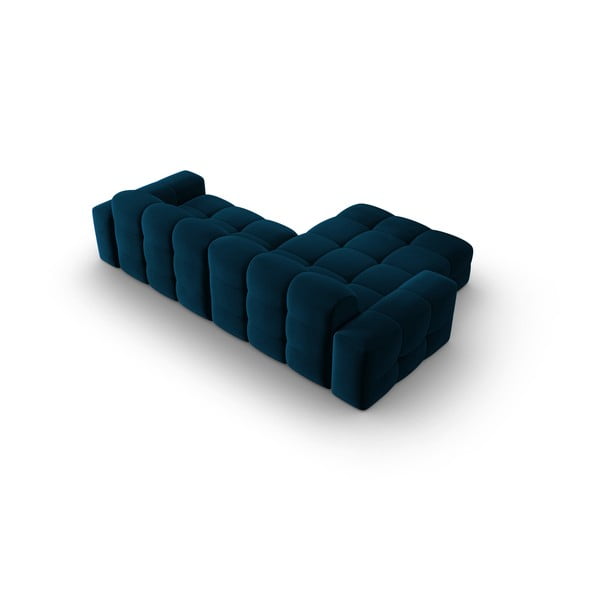 Tmavomodrá zamatová rohová pohovka (ľavý roh) Kendal - Micadoni Home-image-4