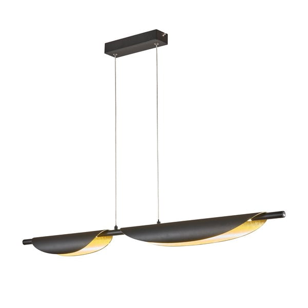 Čierne LED stmievateľné závesné svietidlo s kovovým tienidlom Skal – Fischer & Honsel