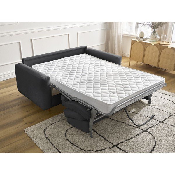 Čierna pohovka na každodenné spanie/rozkladacia 200 cm Cocoone – Bobochic Paris-image-1