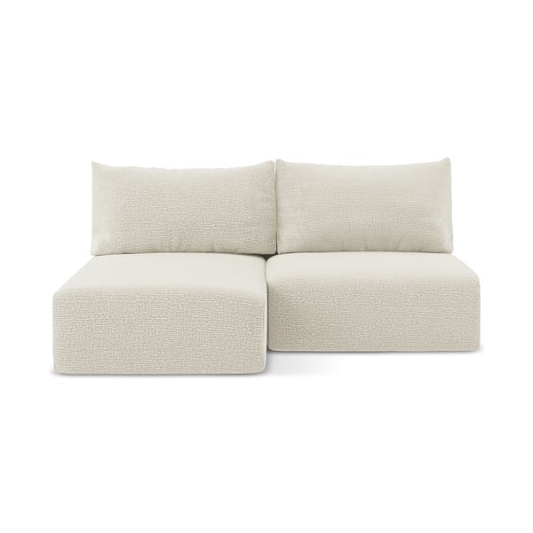 Krémovobiela rozkladacia/s úložným priestorom rohová pohovka (ľavý roh) Kalena – Makamii