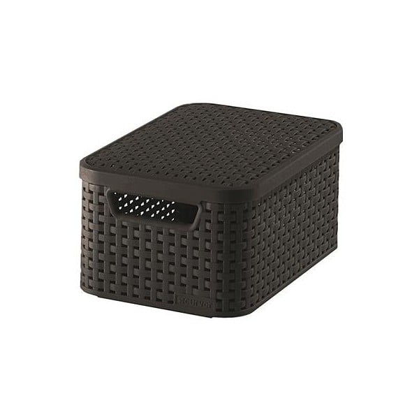 Tmavohnedý plastový úložný box s vekom 20x29x14 cm Style – Curver