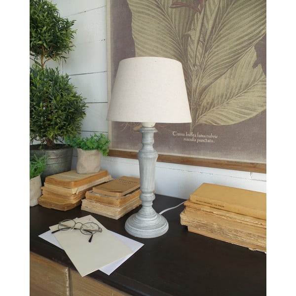 Sivá stolová lampa Orchidea Milano Country, 42 cm
