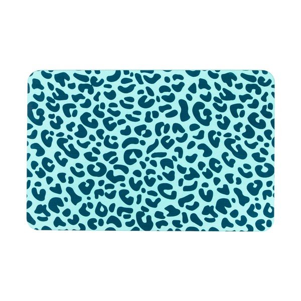 Svetlomodrá kúpeľňová predložka 39x60 cm Leopard – Artsy Doormats