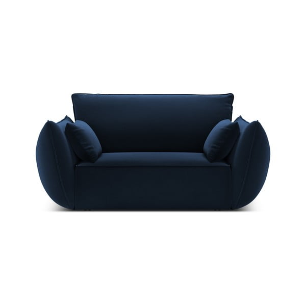 Tmavomodré zamatové kreslo Vanda – Mazzini Sofas-image-2