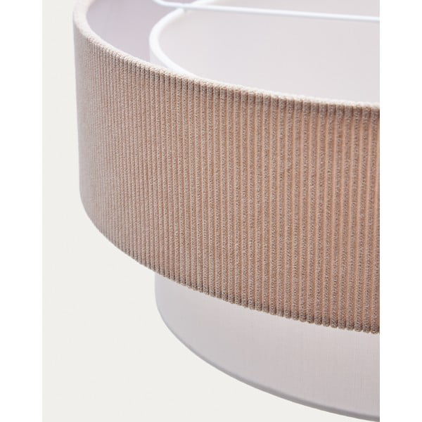 Biele/béžové závesné svietidlo s textilným tienidlom ø 40 cm Bianella – Kave Home-image-4