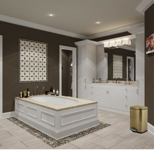 Nášľapný oceľový odpadkový kôš v matne zlatej farbe 5 l Akira – Spirella-image-2